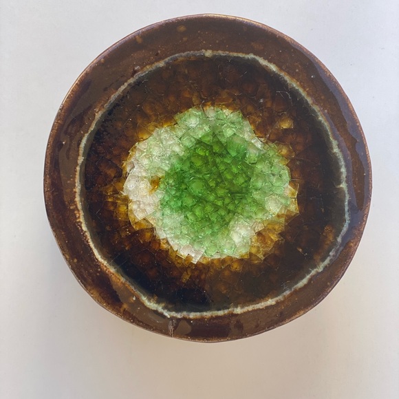 Handmade Ceramic Pottery Coasters with Crushed Glass/Crystal Center - Picture 9 of 9